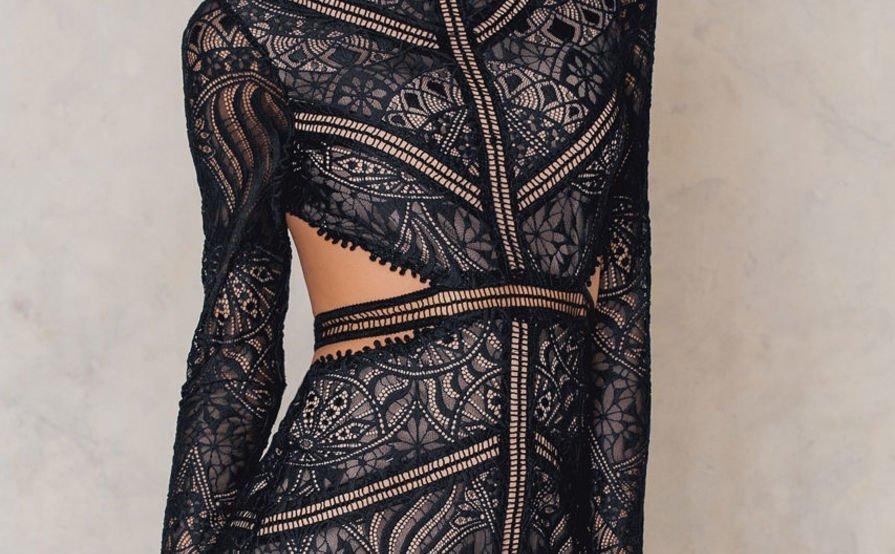 For Love and Lemons Emerie Cut Out Mini Dress Black Size 6 for rent on The Volte - main image