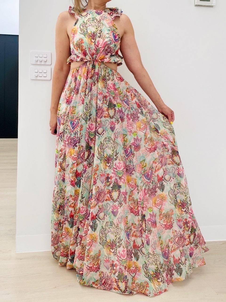 Zimmermann Lovestruck Ruffle Maxi Dress Print Size 8 - Image 2