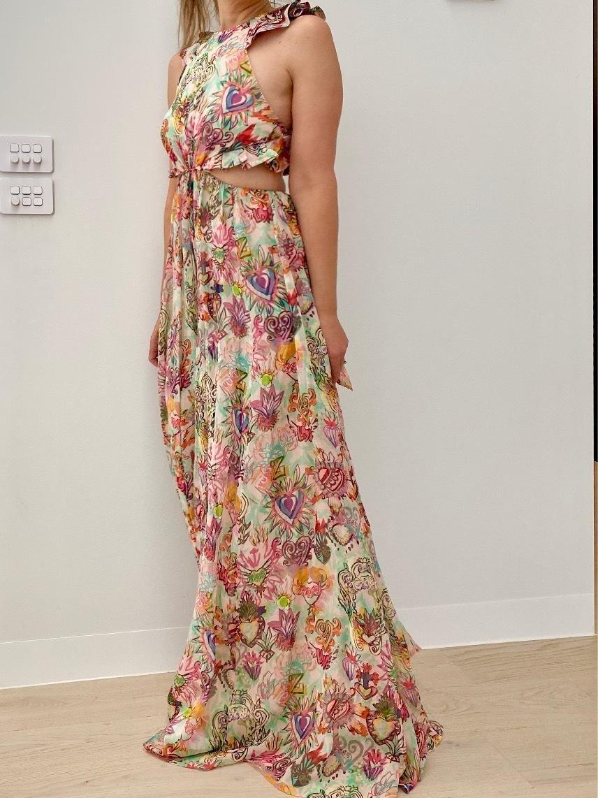 Zimmermann Lovestruck Ruffle Maxi Dress Print Size 8 - Image 4