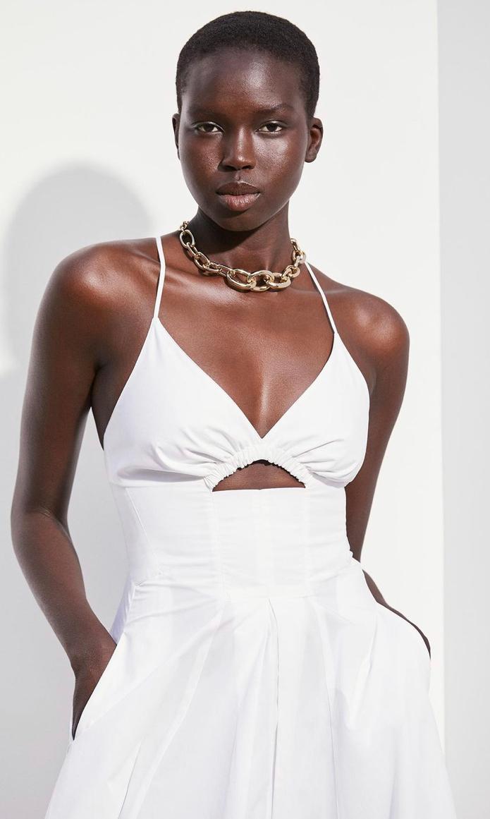 Scanlan Theodore White Cotton Strappy dress size 8 - Image 2