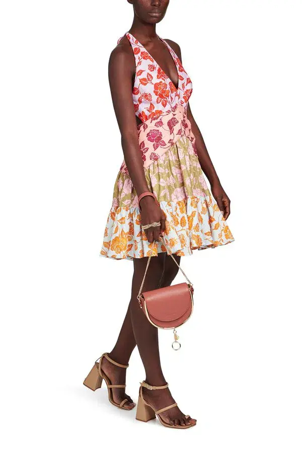 Zimmermann The Lovestruck V Neck Mini Dress Mixed Roses Size 6 - Image 1