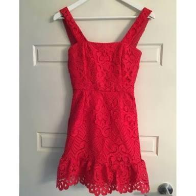 Coral Red Kookai Cocktail Dress Size 8 - Image 2