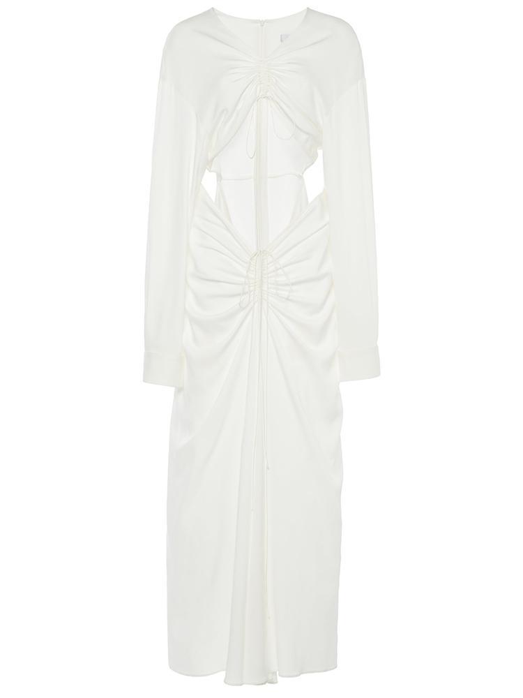 Christopher Esber Ruched Disconnect Shirt Dress White Size 6 - Image 5