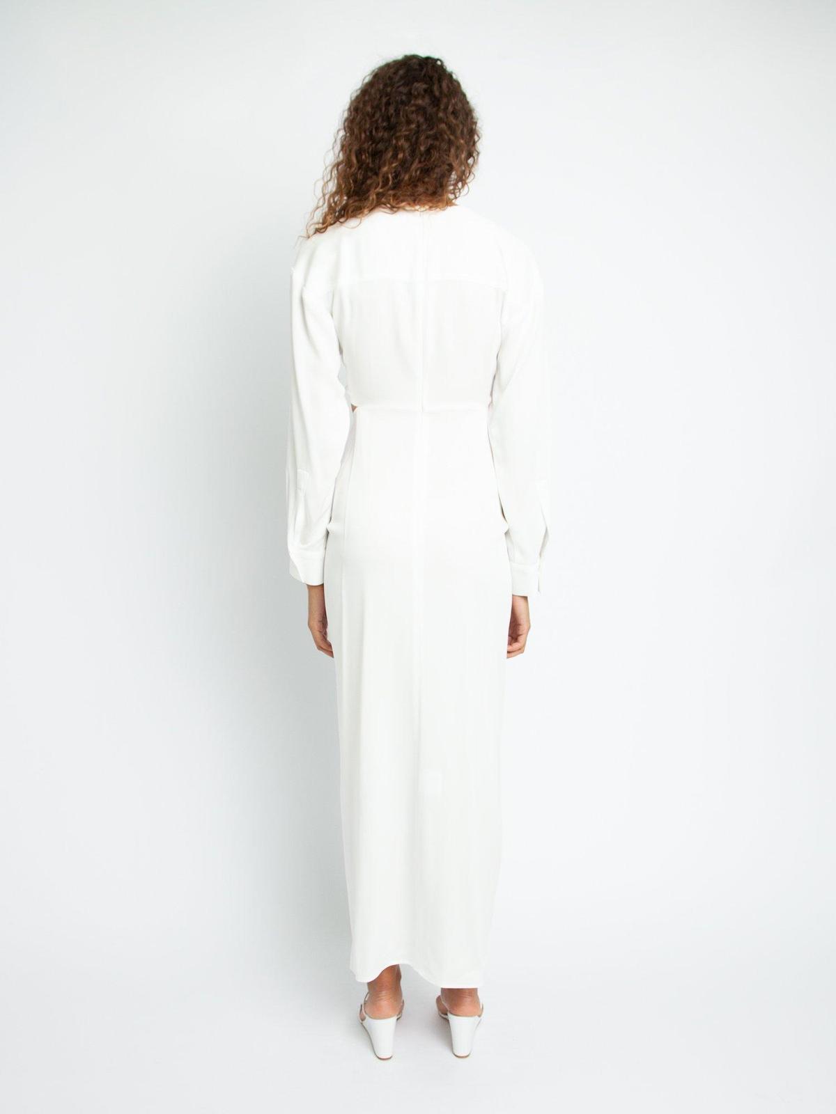 Christopher Esber Ruched Disconnect Shirt Dress White Size 6 - Image 2