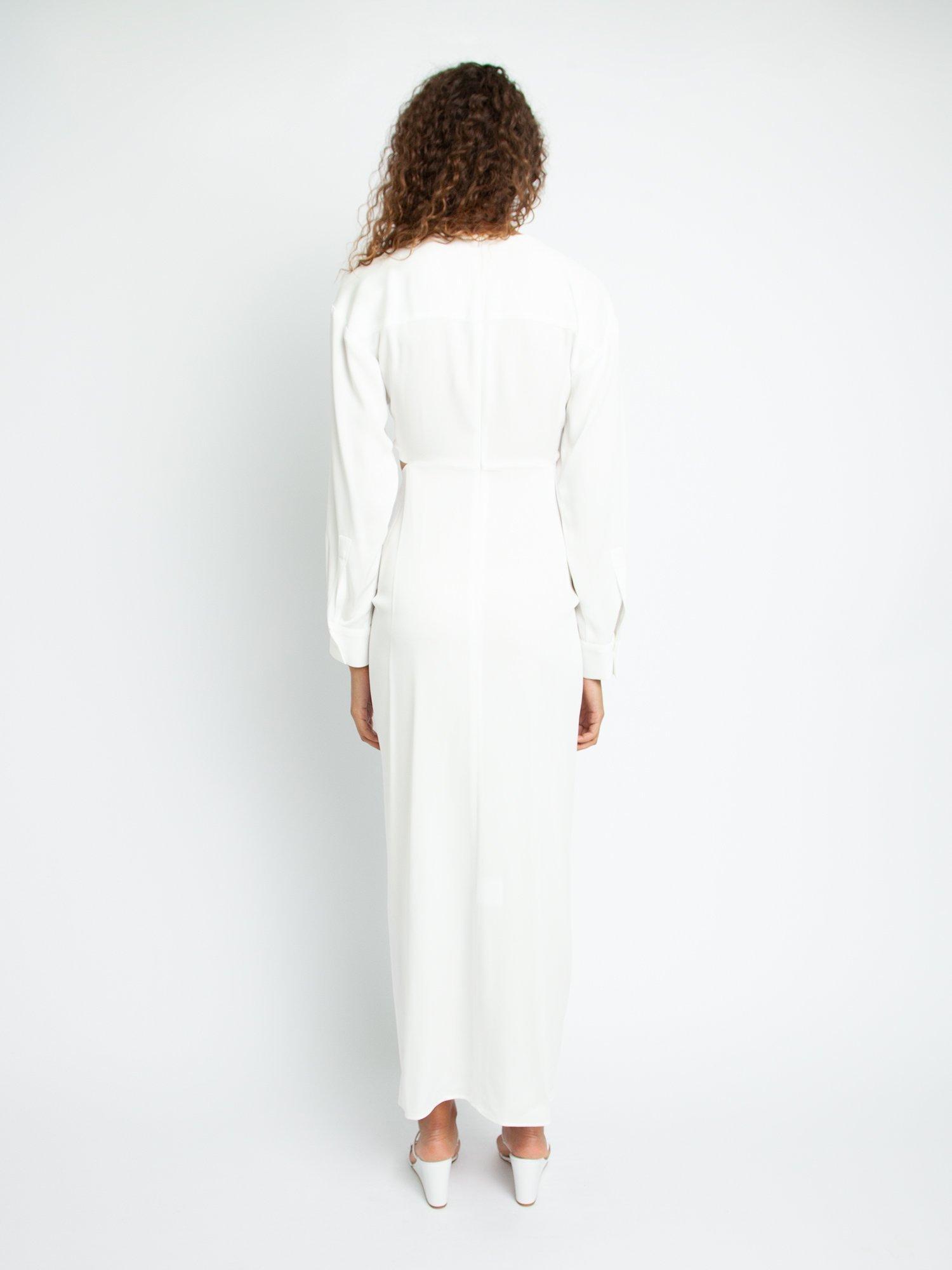 Christopher Esber Ruched Disconnect Shirt Dress White Size 6 - Image 2