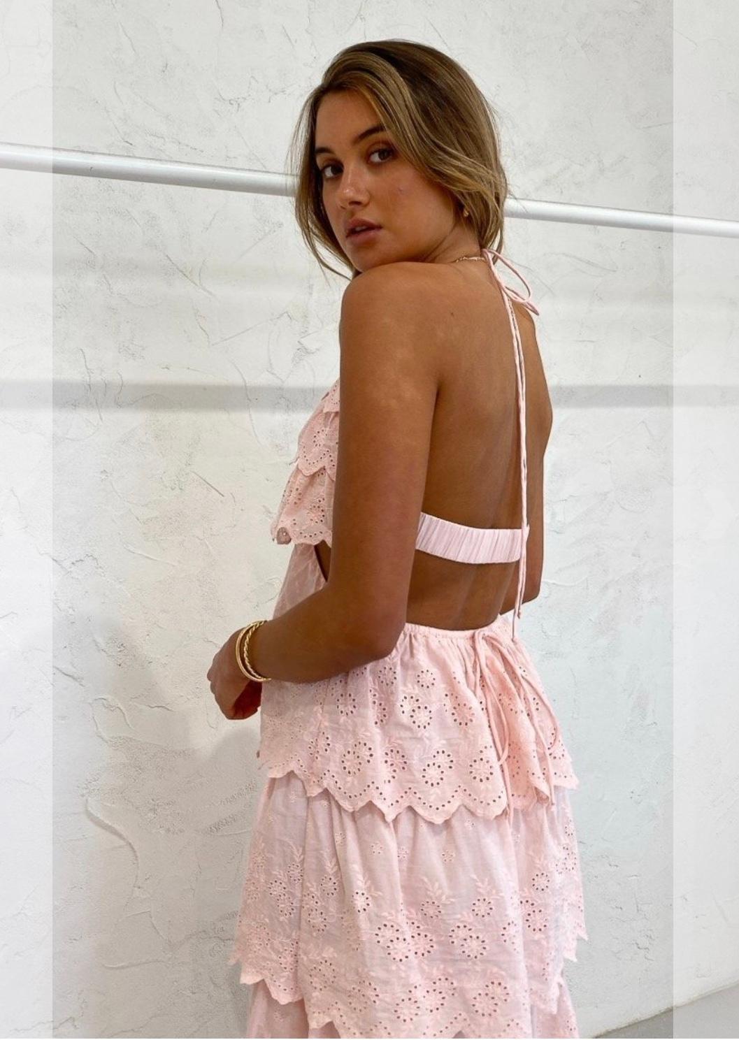 Coco and Lola Issy summer chant dress in blush  - Image 2