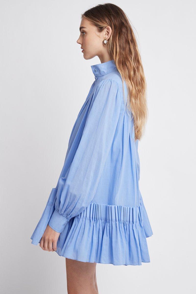 Aje Pavillon Pleat Mini Dress Cornflower Blue Size 8 - Image 4