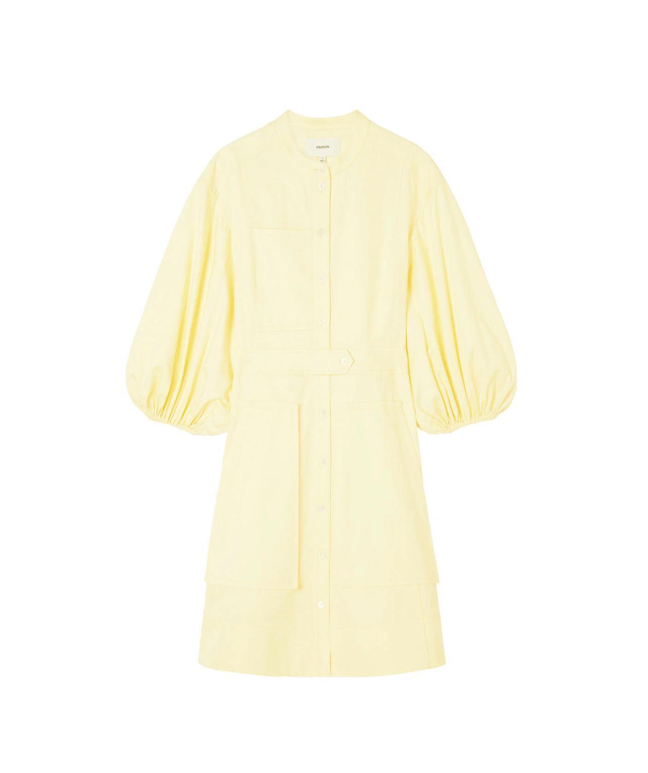 Oroton Cotton-Linen Full Sleeve Sorbet Yellow Dress Size 8  - Image 4