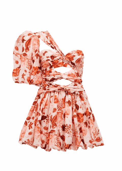 Thurley - Lantern Dress in Red Eden Floral Size 6 - Image 2