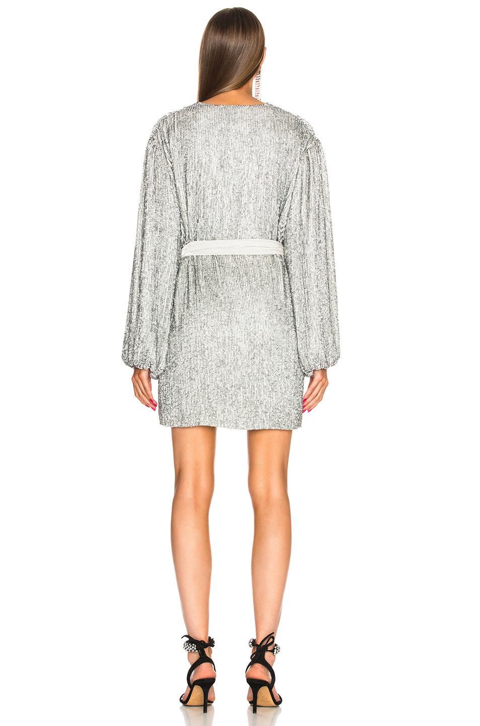 Retrofete Gabrielle Robe in Silver Size 6 for rent on The Volte - main image