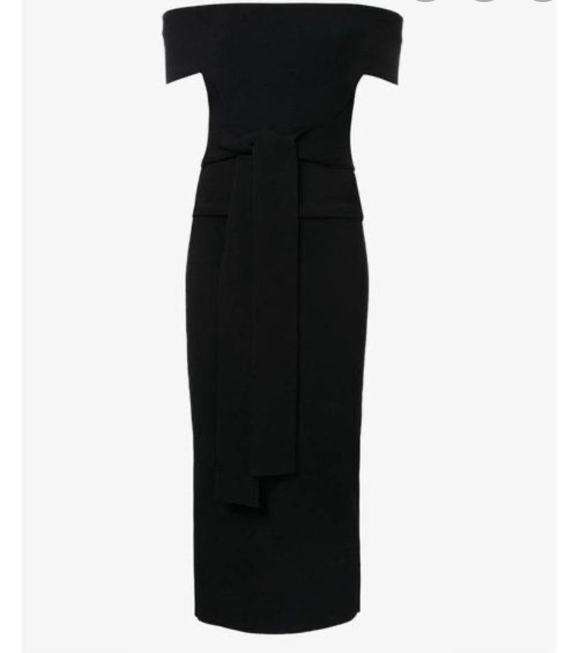 Scanlan Theodore Crepe Knit Off Shoulder Dress - Image 2
