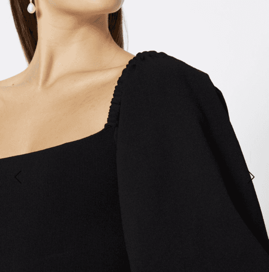 Scanlan Theodore Crepe Knit Coupe SLV Dress Black Size 8  for rent on The Volte - main image