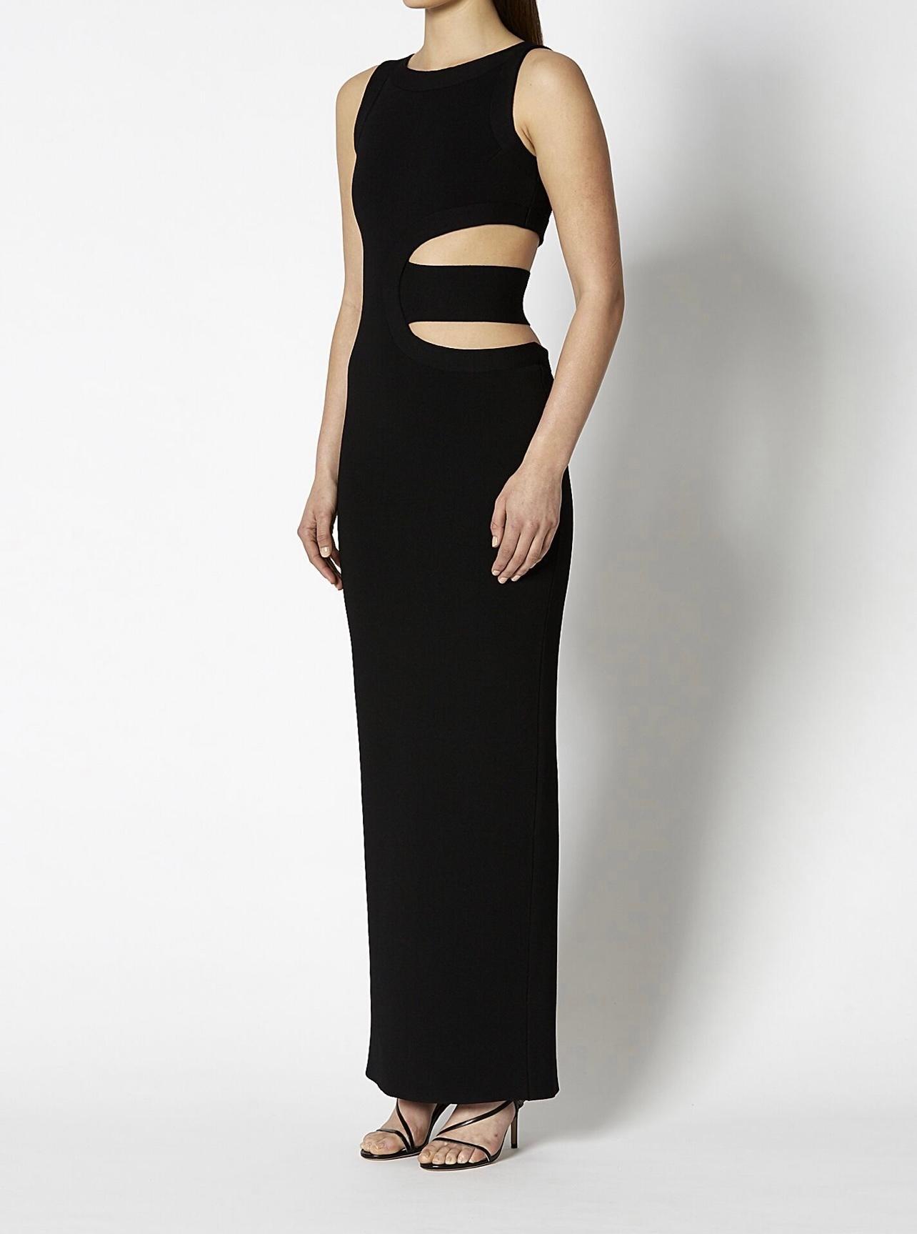 Scanlan Theodore Crepe Gown Black Size 8 - Image 5