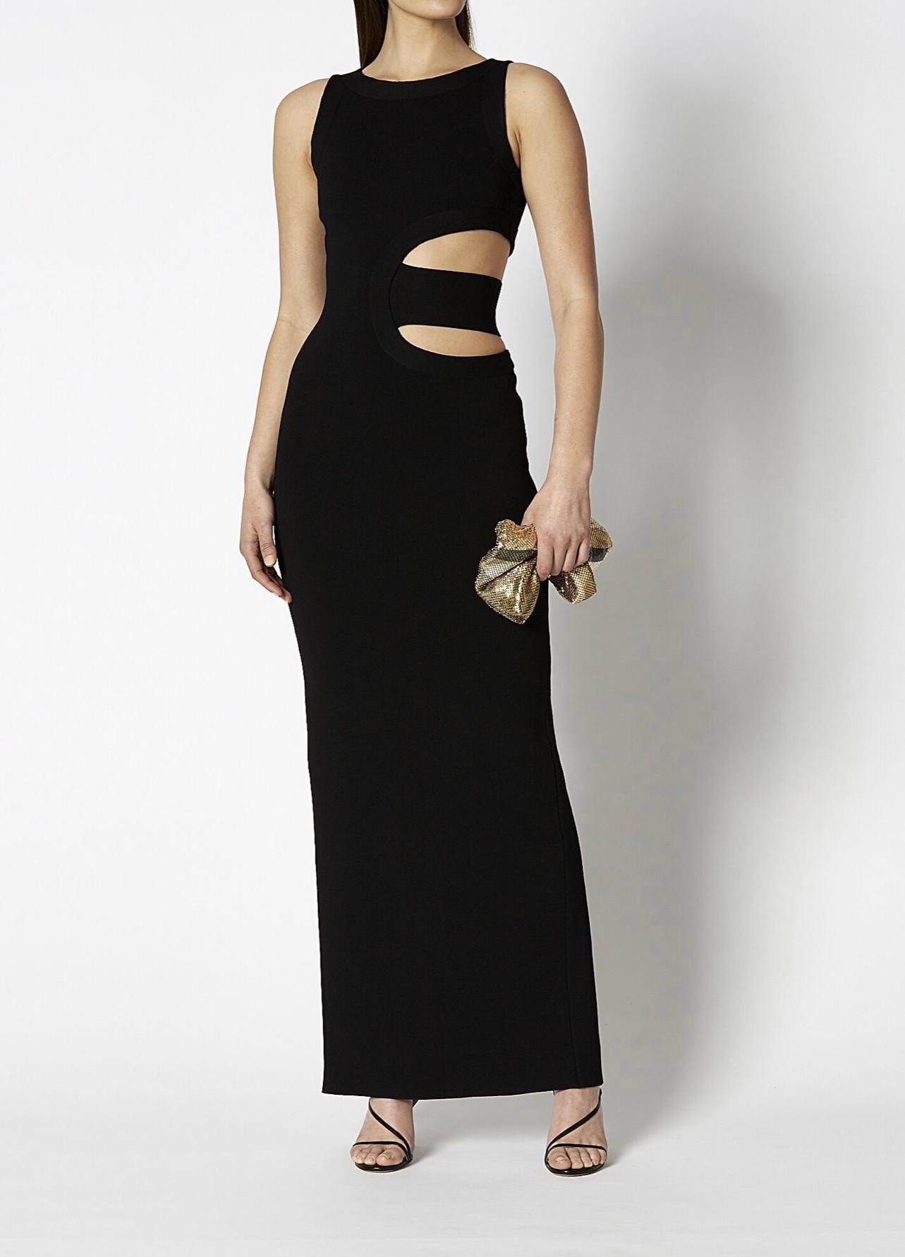 Scanlan Theodore Crepe Gown Black Size 8 - Image 1