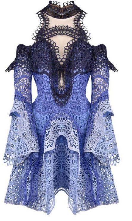 Thurley Waterfall Mini Dress Blue - Size 12 - Image 2