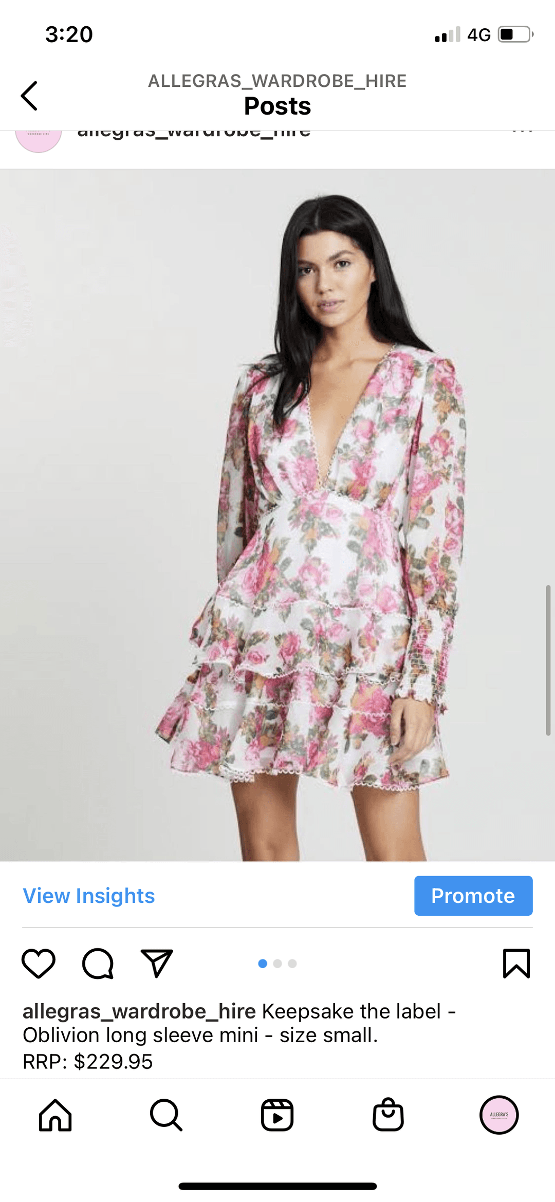 Keepsake the label Oblivion long sleeve mini - size 8 for rent on The Volte - main image