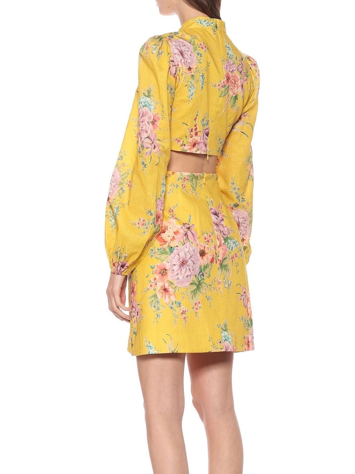 Zimmermann  Zinnia Bow Cut Out Short Dress Size 6 - Image 3