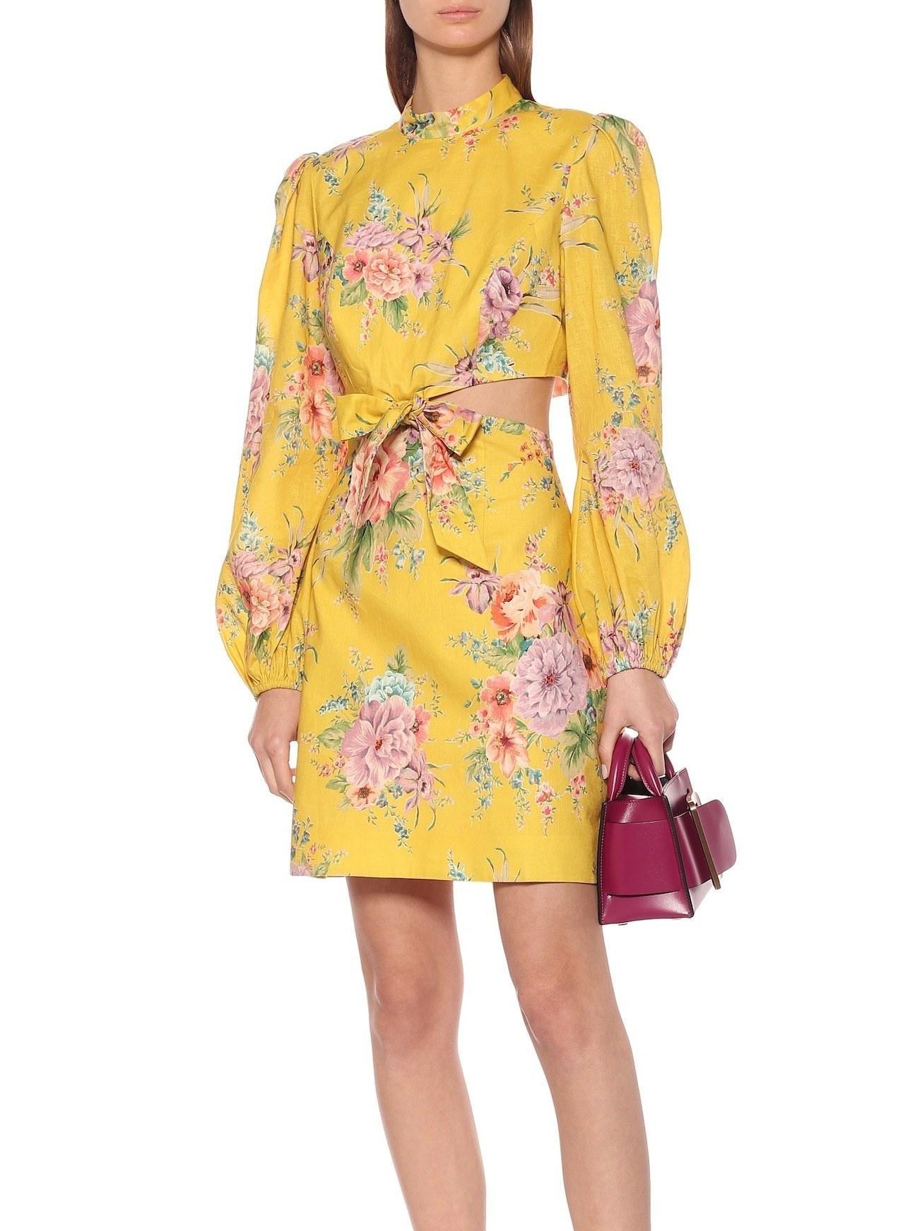 Zimmermann  Zinnia Bow Cut Out Short Dress Size 6 - Image 2