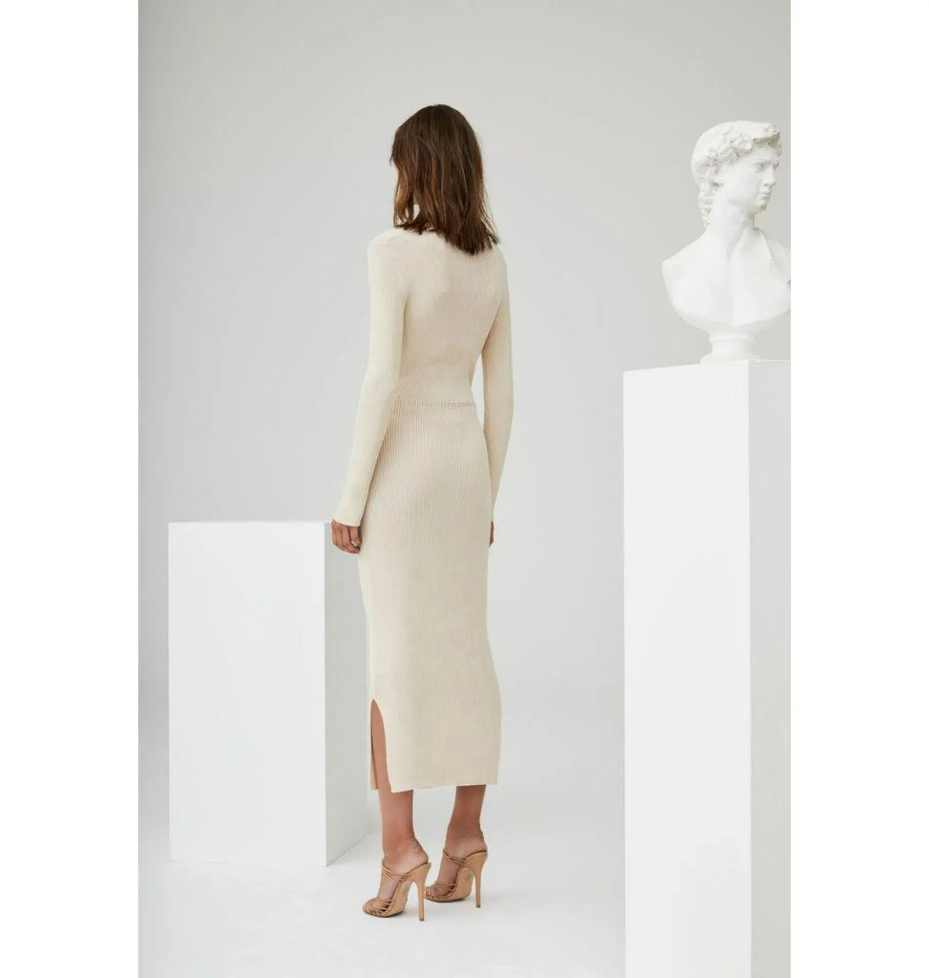 Sir the Label Celena Draped Knit Midi Dress Cream Size 0 / AU 6 - Image 2