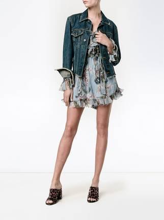 Zimmermann Winsome Ruffle Playsuit Blue Floral Size 6 for rent on The Volte - main image