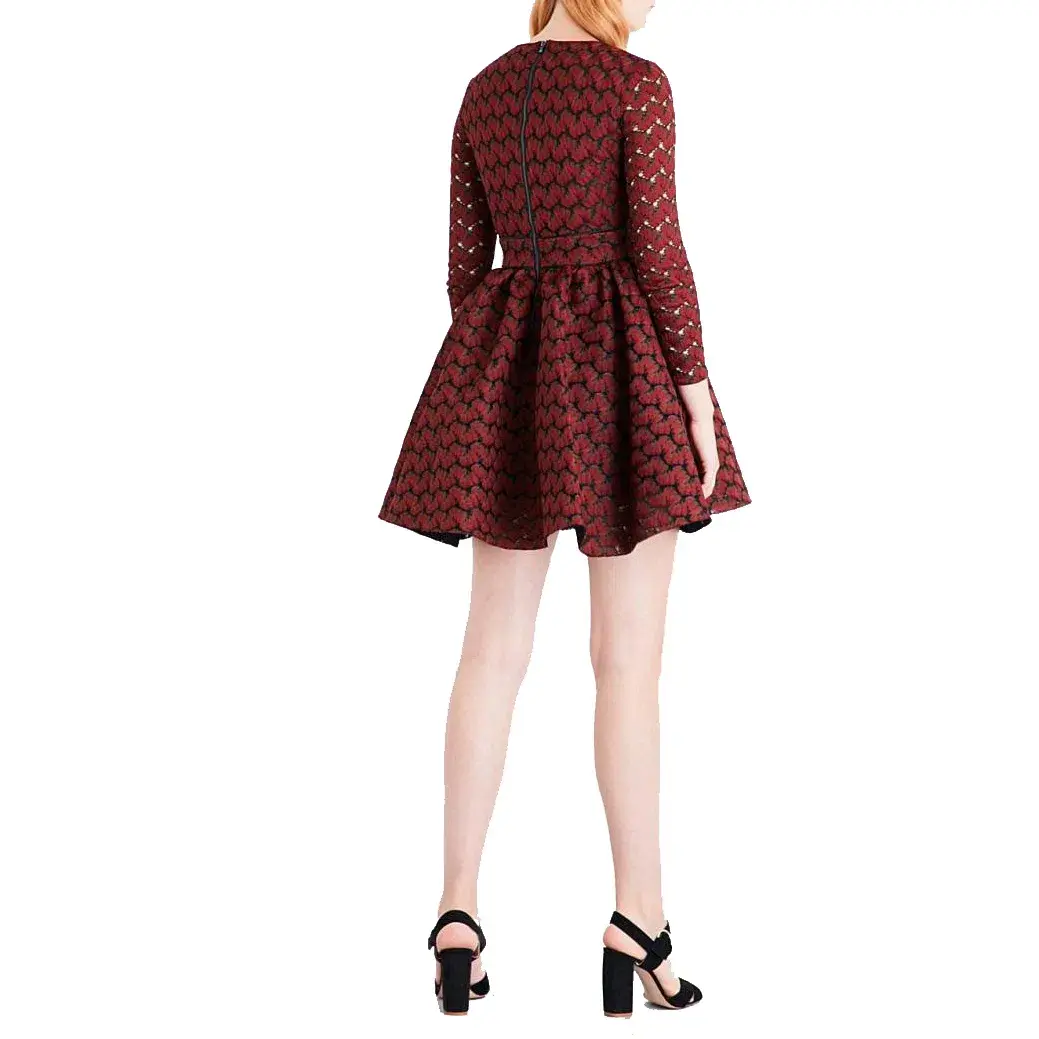 Maje Royani Bonded Lace Dress Red Size 8 - Image 2
