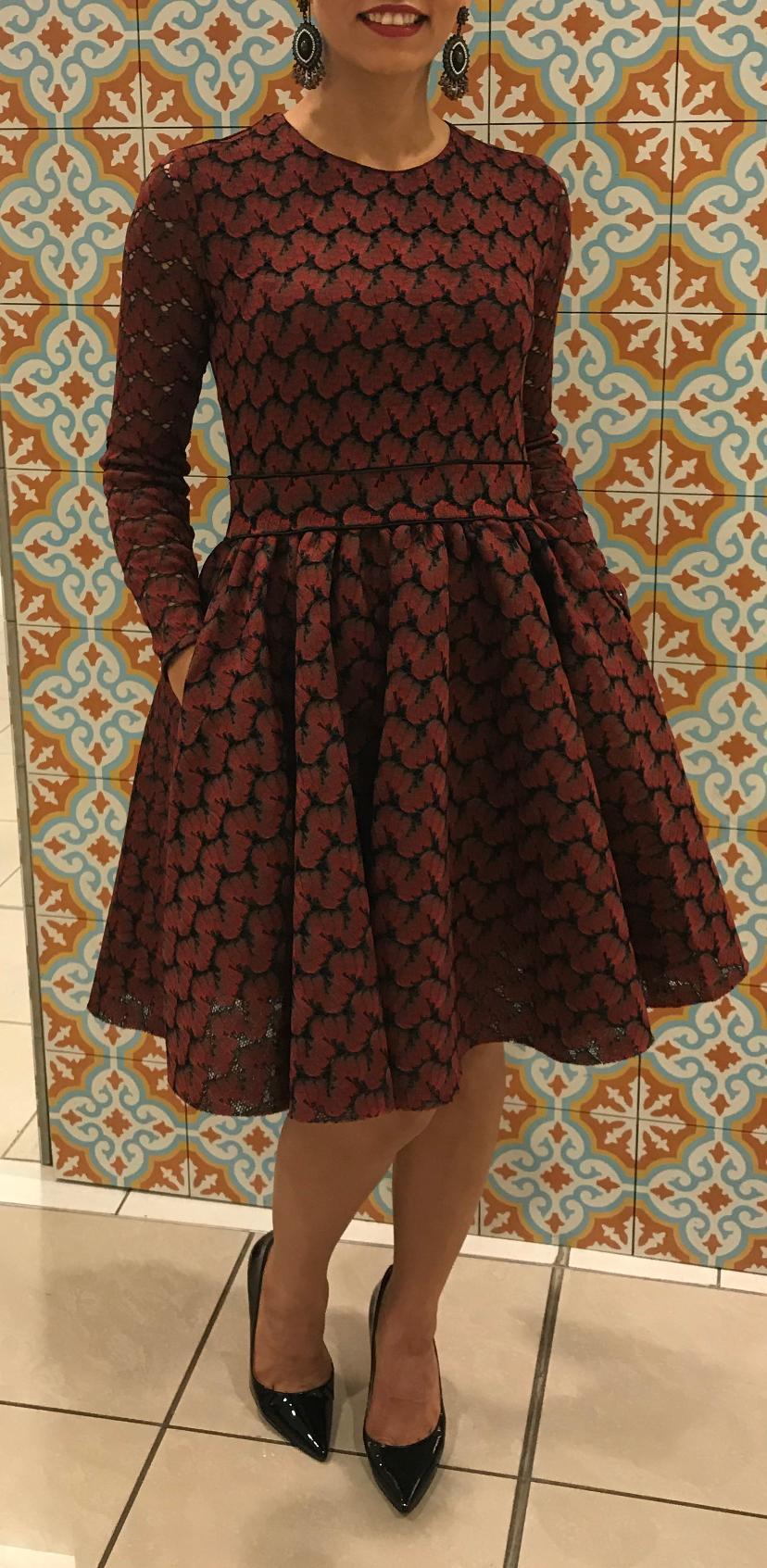 Maje Royani Bonded Lace Dress Red Size 8 - Image 6
