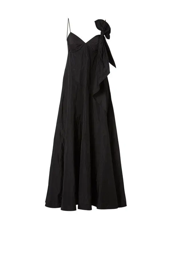 Scanlan Theodore Taffeta Maxi Dress Black Size 8 - Image 5