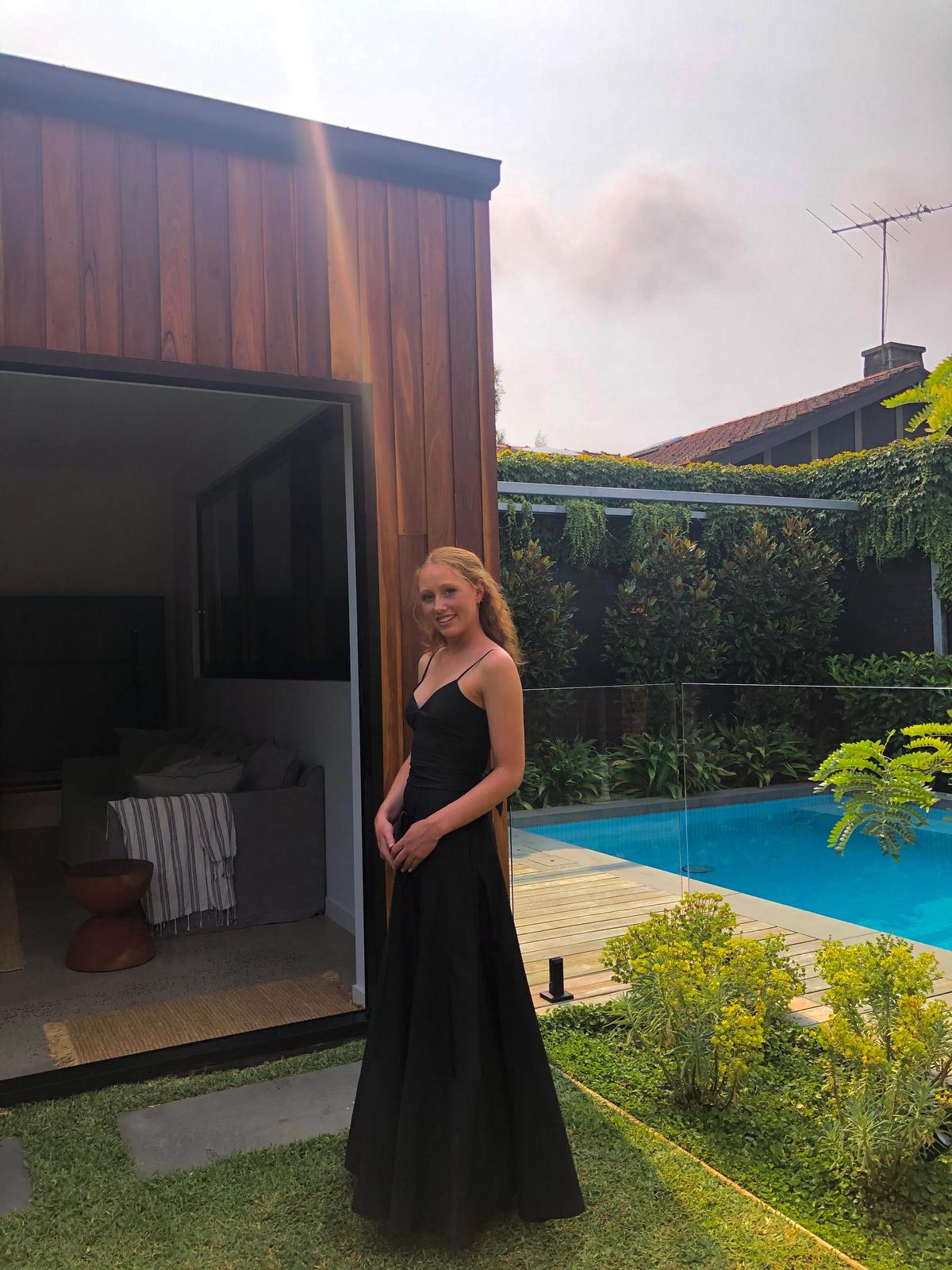 Scanlan Theodore Taffeta Maxi Dress Black Size 8 - Image 2