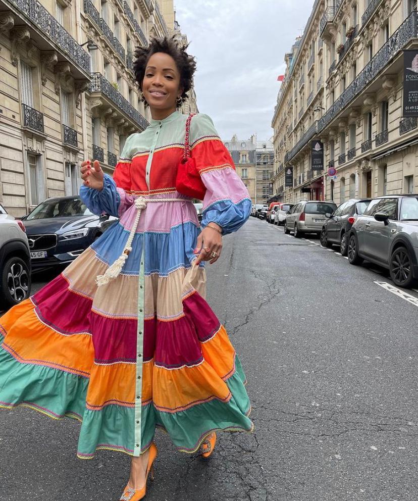 Zimmermann Riders Tiered Midi Dress Multi Size 2 / AU 12 for rent on The Volte - main image