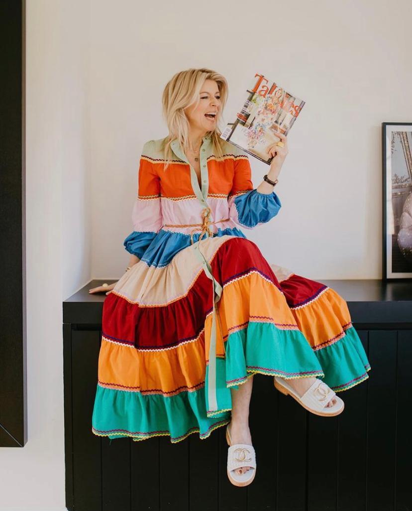 Zimmermann Riders Tiered Midi Dress Multi Size 2 / AU 12 for rent on The Volte - main image