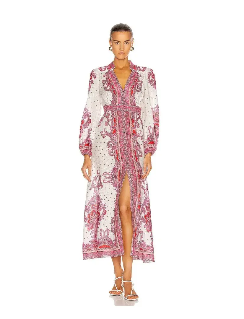 Zimmermann Bells Paisley Long Dress Red Paisley Size 1 / Au 10 - Image 1