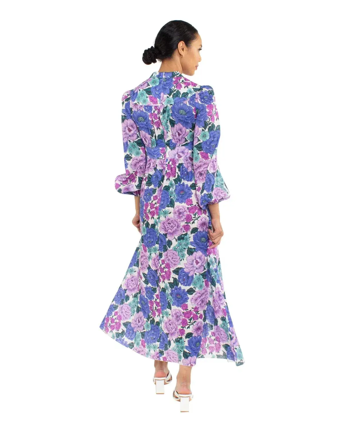 Zimmermann Poppy Plunge Midi Dress in Lilac Floral Size 1 / AU 10 - Image 2