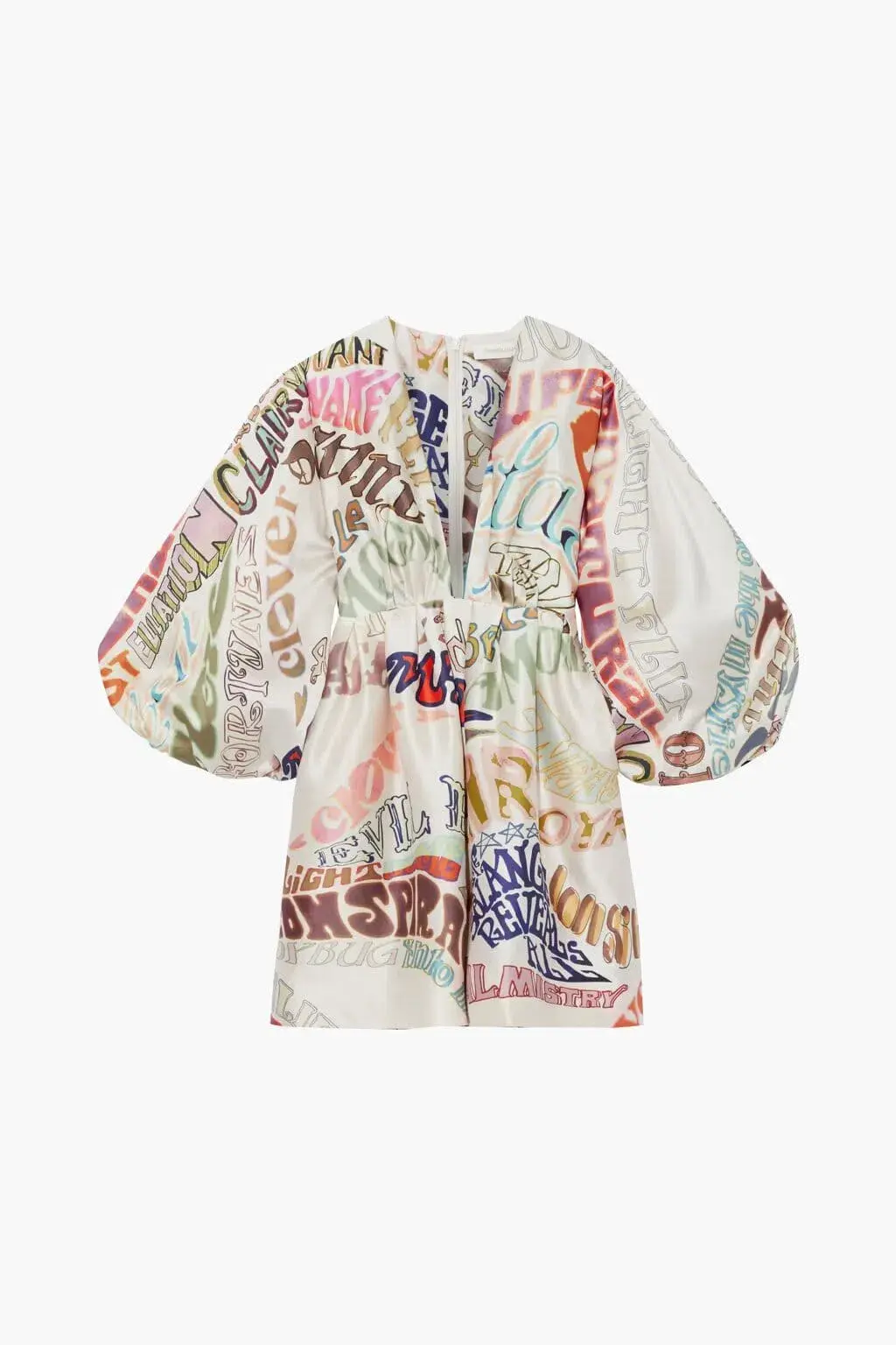 Zimmermann The Ladybeetle Word Mini Dress in Word Print Size 0 / Au 8 for rent on The Volte - main image