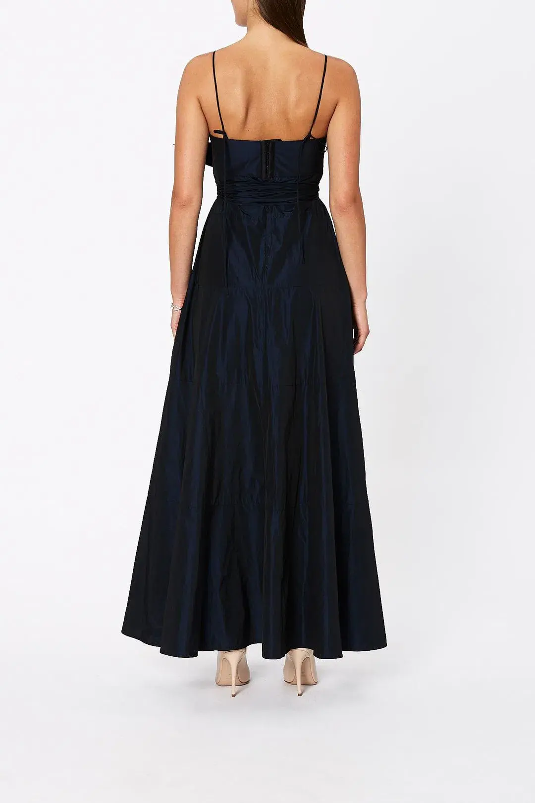 Scanlan Theodore Taffeta Maxi Dress Navy Size 8  - Image 3