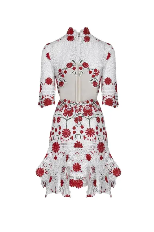 Thurley English Rose Dress Red Floral Size AU 6 - Image 6
