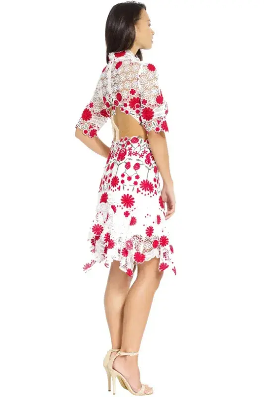 Thurley English Rose Dress Red Floral Size AU 6 - Image 2