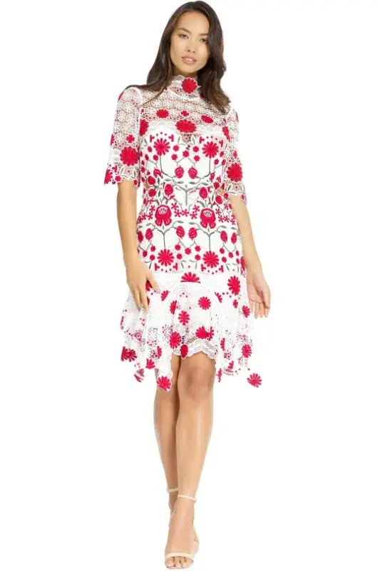 Thurley English Rose Dress Red Floral Size AU 6 - Image 1