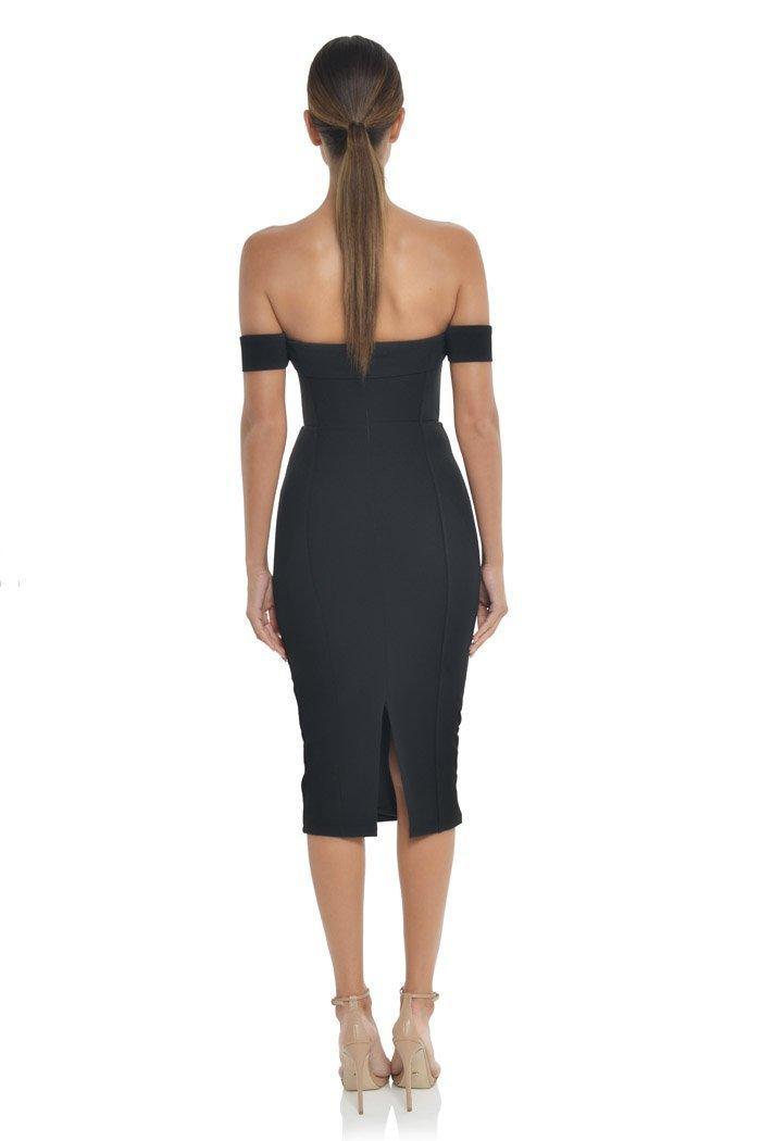 Misha Chloe Midi Dress Black Size 6/XS for rent on The Volte - main image