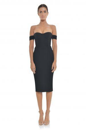 Misha Chloe Midi Dress Black Size 6/XS for rent on The Volte - main image