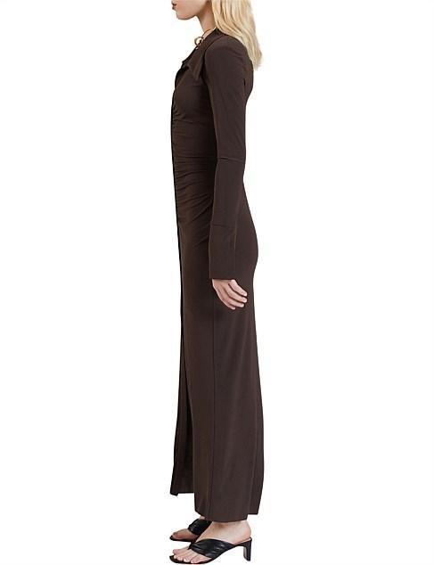 Bec & Bridge Sylvia Long Sleeve Maxi Dress Cognac Brown Size 6 - Image 2