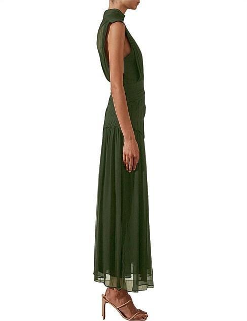 Shona Joy Clemence High Neck Maxi Dress Green Size 6 - Image 3