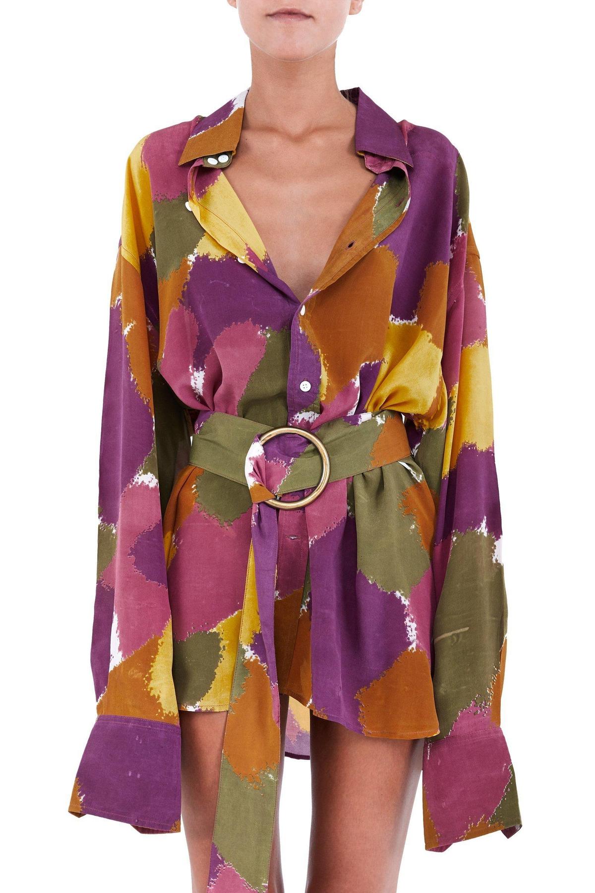 Bamba Titan Shirt Dress in Dry Brush Print Size M/L - Image 1