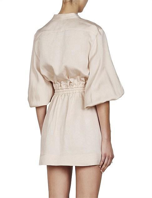 Shona Joy Ellington Balloon Sleeve Mini Dress Ecru Size 8 - Image 8