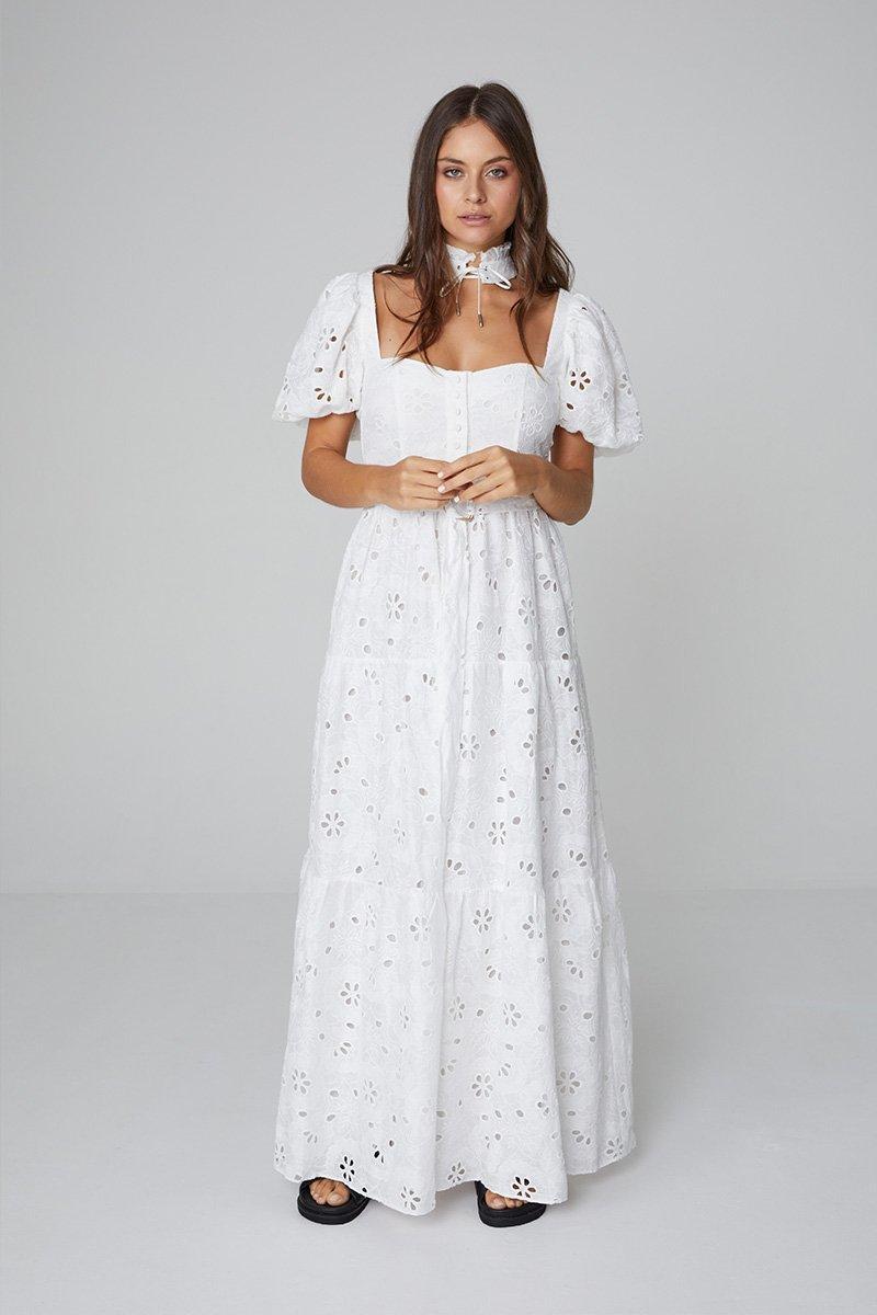 ASILIO PUFF SLEEVE BRODERIE DRESS - SIZE 6 - Image 3