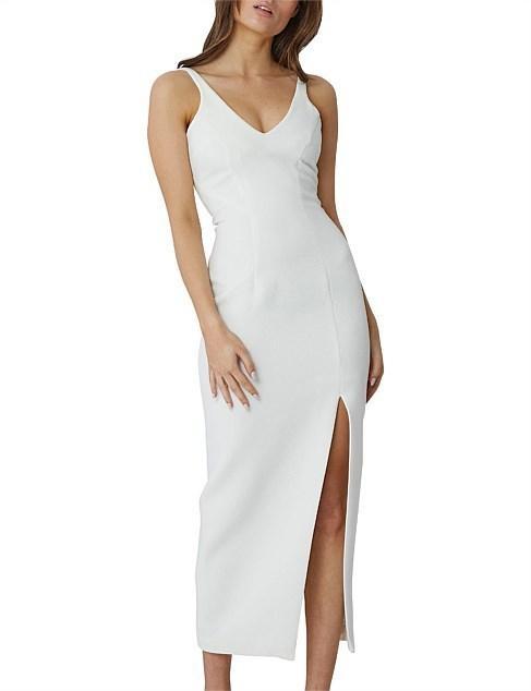 BYJOHNNY CONTOUR LINES SPLIT MIDI DRESS - SIZE 6 - Image 3