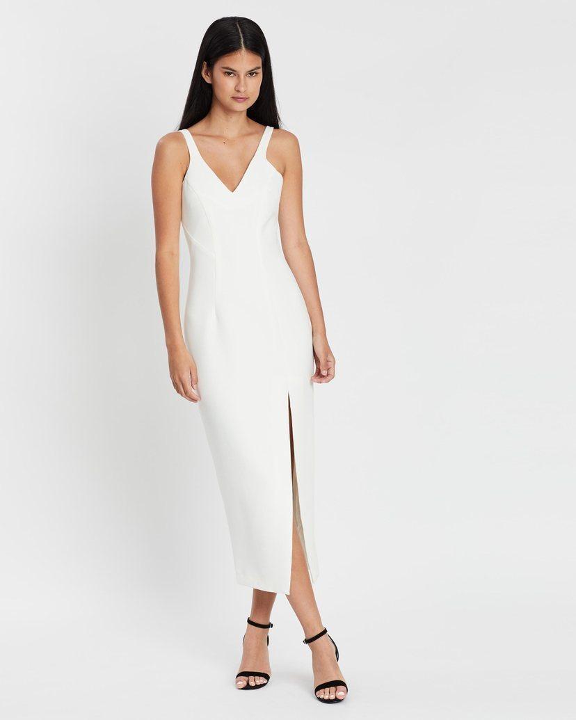 BYJOHNNY CONTOUR LINES SPLIT MIDI DRESS - SIZE 6 for rent on The Volte - main image