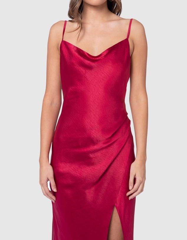PILGRIM AURORA SATIN DRESS (CERISE) - SIZE 6 for rent on The Volte - main image