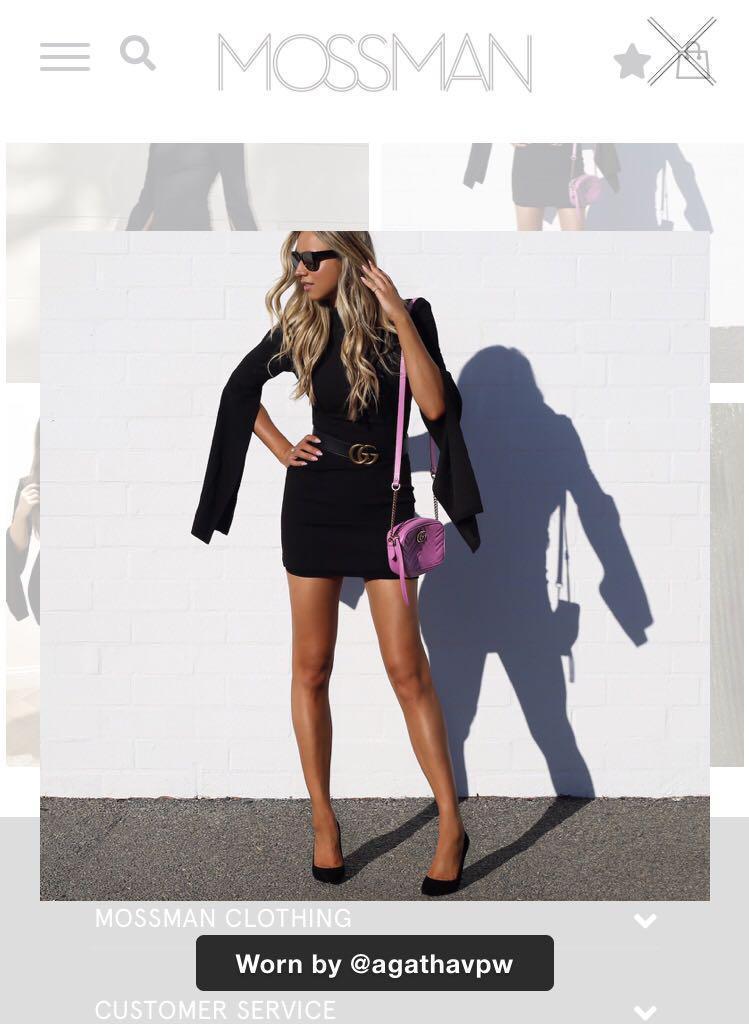 MOSSMAN SENSE OF MYSTERY DRESS (BLACK) - SIZE 10 for rent on The Volte - main image