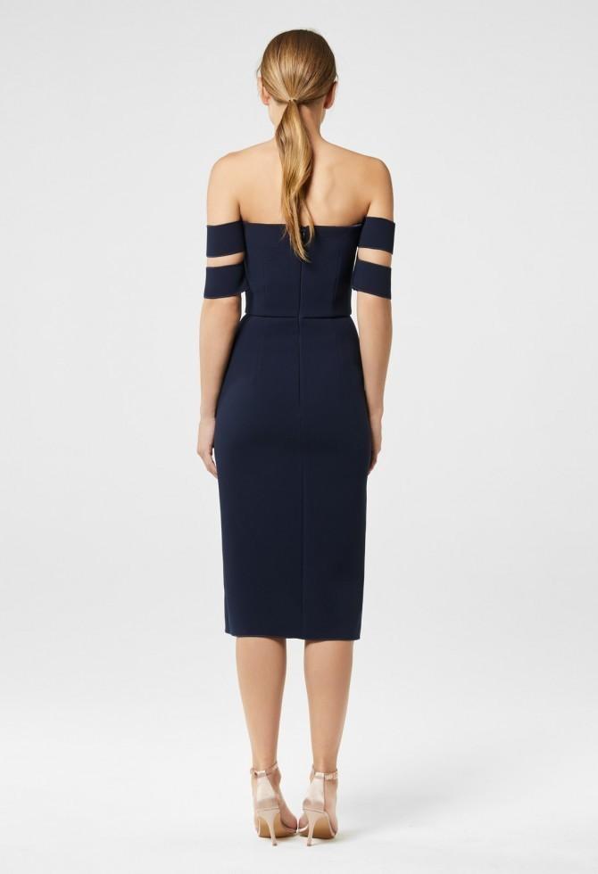 Yeojin Bae - Double Crepe Split Dasha Dress Navy Size 6 - Image 4