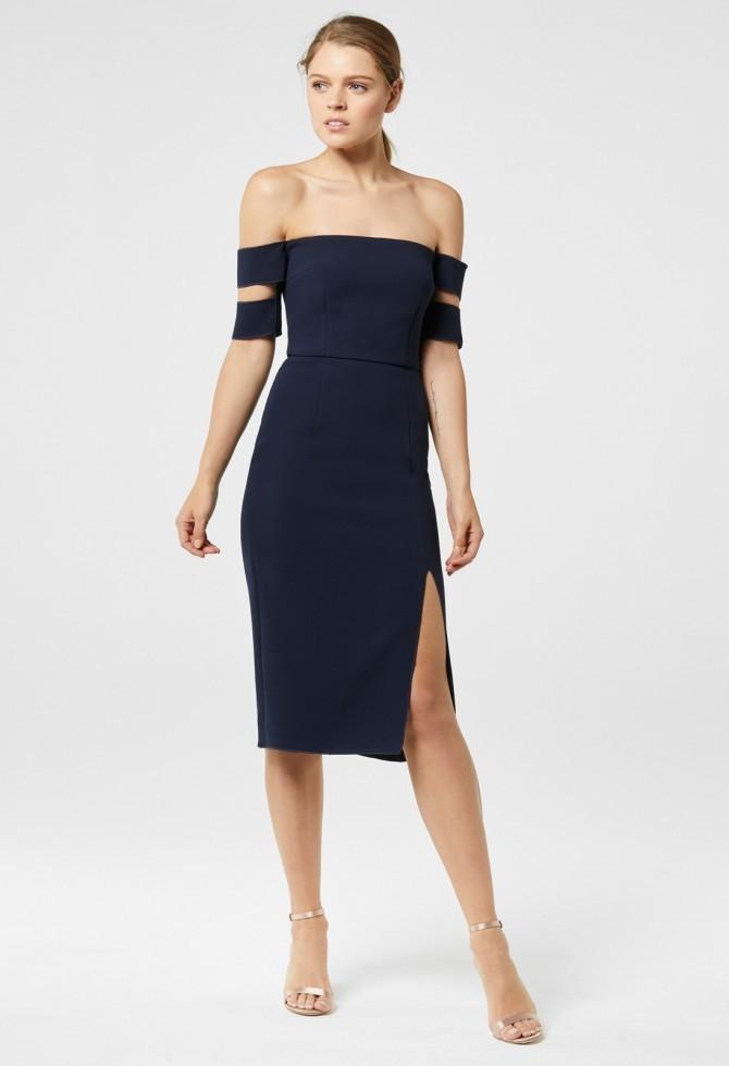Yeojin Bae - Double Crepe Split Dasha Dress Navy Size 6 - Image 2